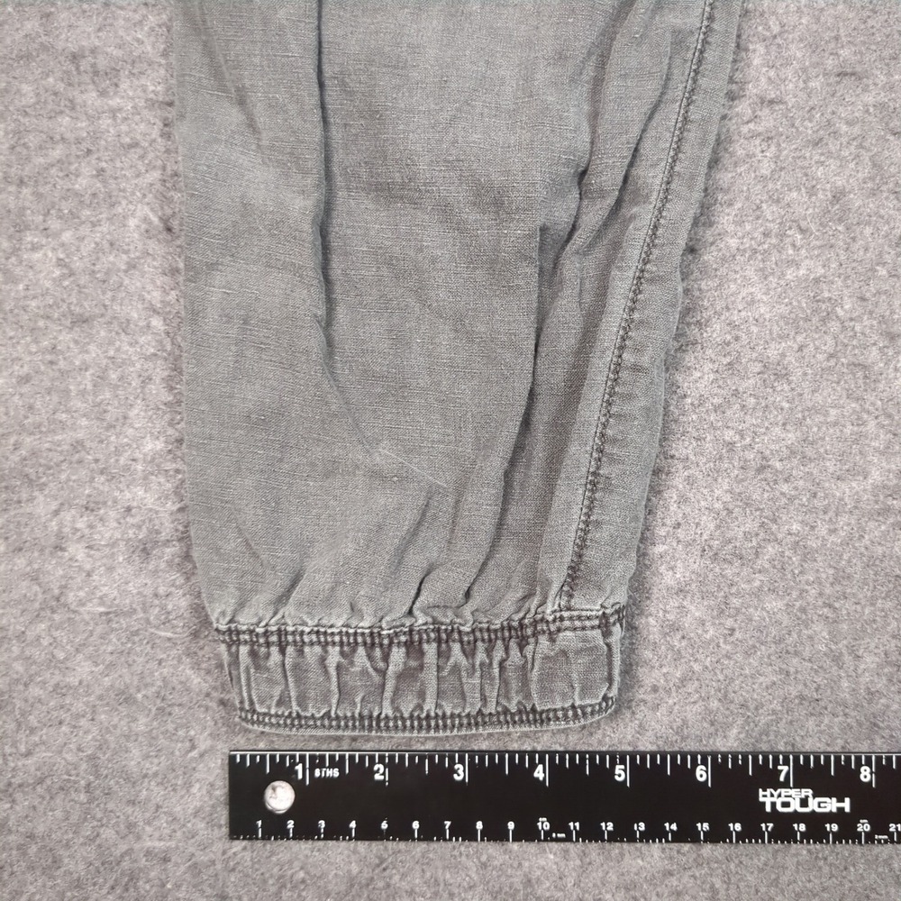 American Eagle Gray Linen Blend Jogger Pants Womens 12 Short Utility Zip Cuff - Picture 11 of 15